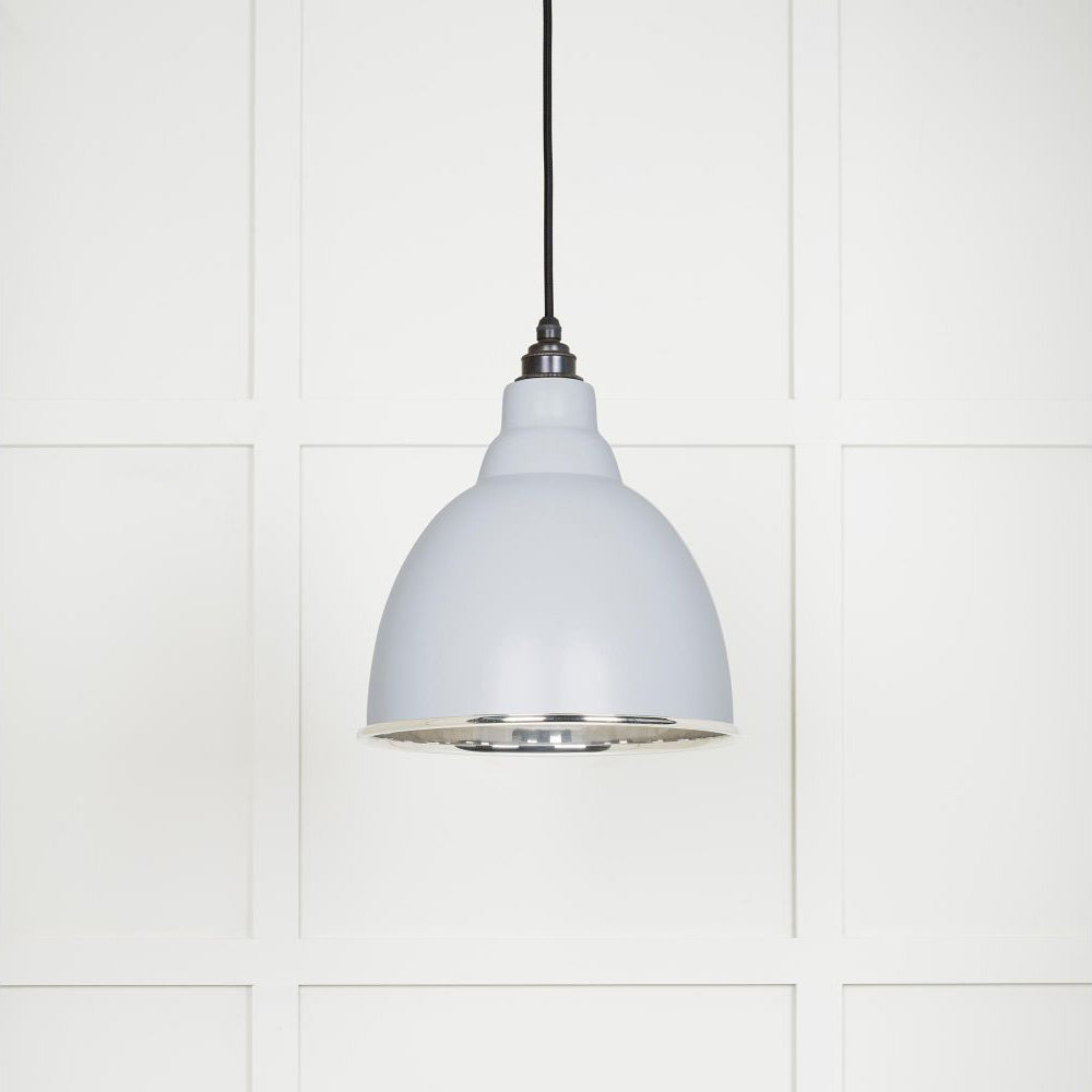Smooth Nickel Brindley Pendant Light Fixture - Modern Industrial Ceiling Lamp with Adjustable Cord (Black/Copper/Gold) - Perfect for Kitchen Island, Dining Room & Bedroom Lighting