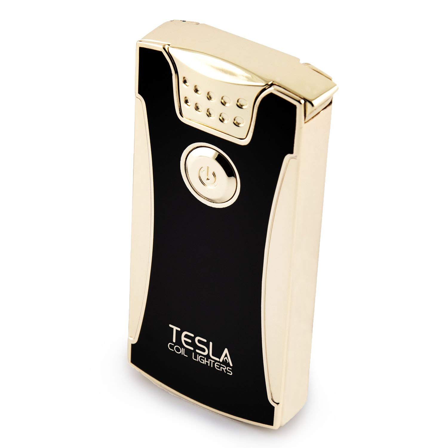 Tesla Coil Lighters™ USB Rechargeable Windproof Dual Arc Plasma Lighter - Gold - Perfect for Camping, Outdoor Adventures & Gift Giving