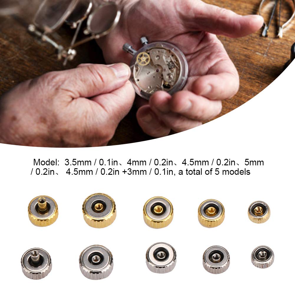 Waterproof Cimenn Watch Crown Parts - Assorted Replacement Watch Crown Accessories for Watchmakers & Repairers | DIY Watch Repair Tool Kit for Professional & Home Use