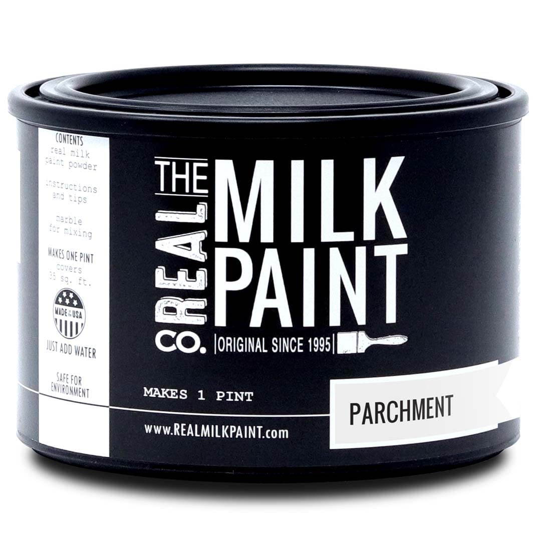 Real Milk Paint - Organic Water-Based Matte Paint for Wood Furniture, Cabinets, Walls, Brick & Stone | Zero VOC, Non-Toxic | Parchment Color 1 Pint | Perfect for DIY Home Decor & Furniture Restoration Projects