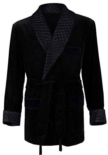 LuxuRobes Men's Smoking Jacket - Premium Velour Lounge Robe for Relaxation & Home Wear - Perfect for Lounging, Spa Days & Special Occasions