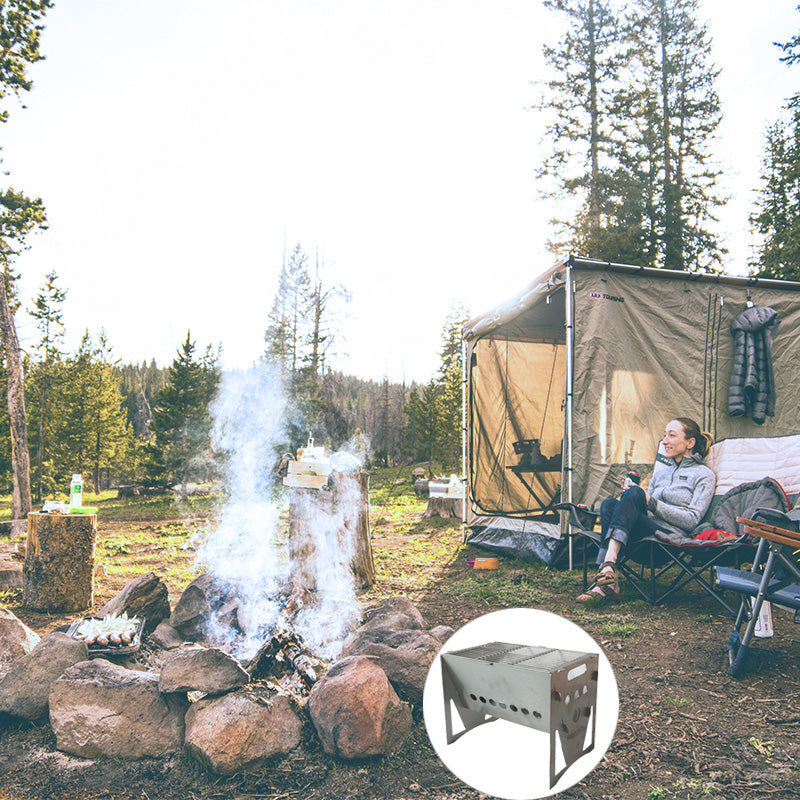 VODA™ Portable Camp Stove VDBBQ220 - Compact Outdoor Cooking Grill for Camping, Hiking & Backpacking - Perfect for Picnics, Tailgating & Emergency Preparedness