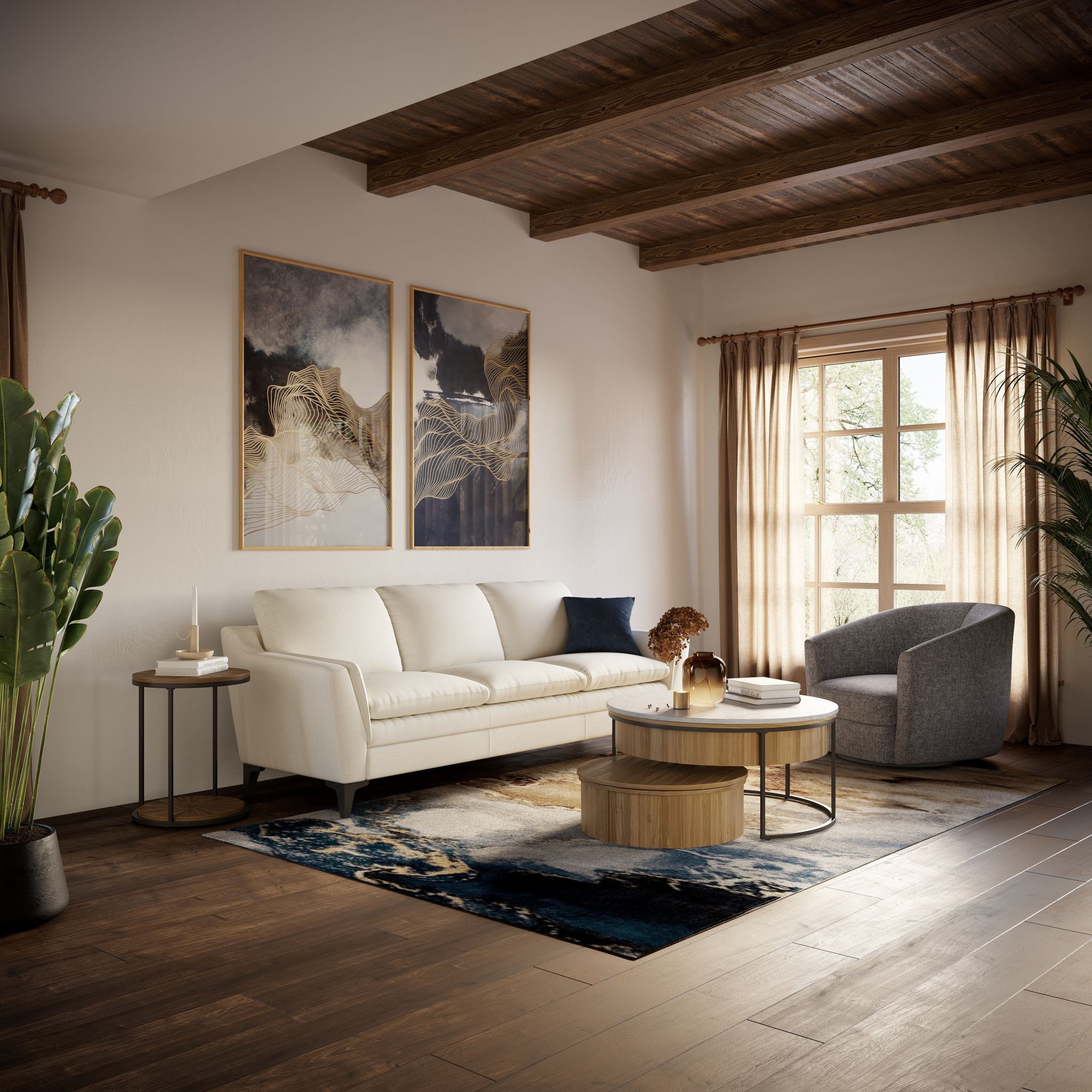 Balmoral Sofa in Basilica Creamery Fabric - Luxurious Comfort for Living Room, Lounge & Office Spaces