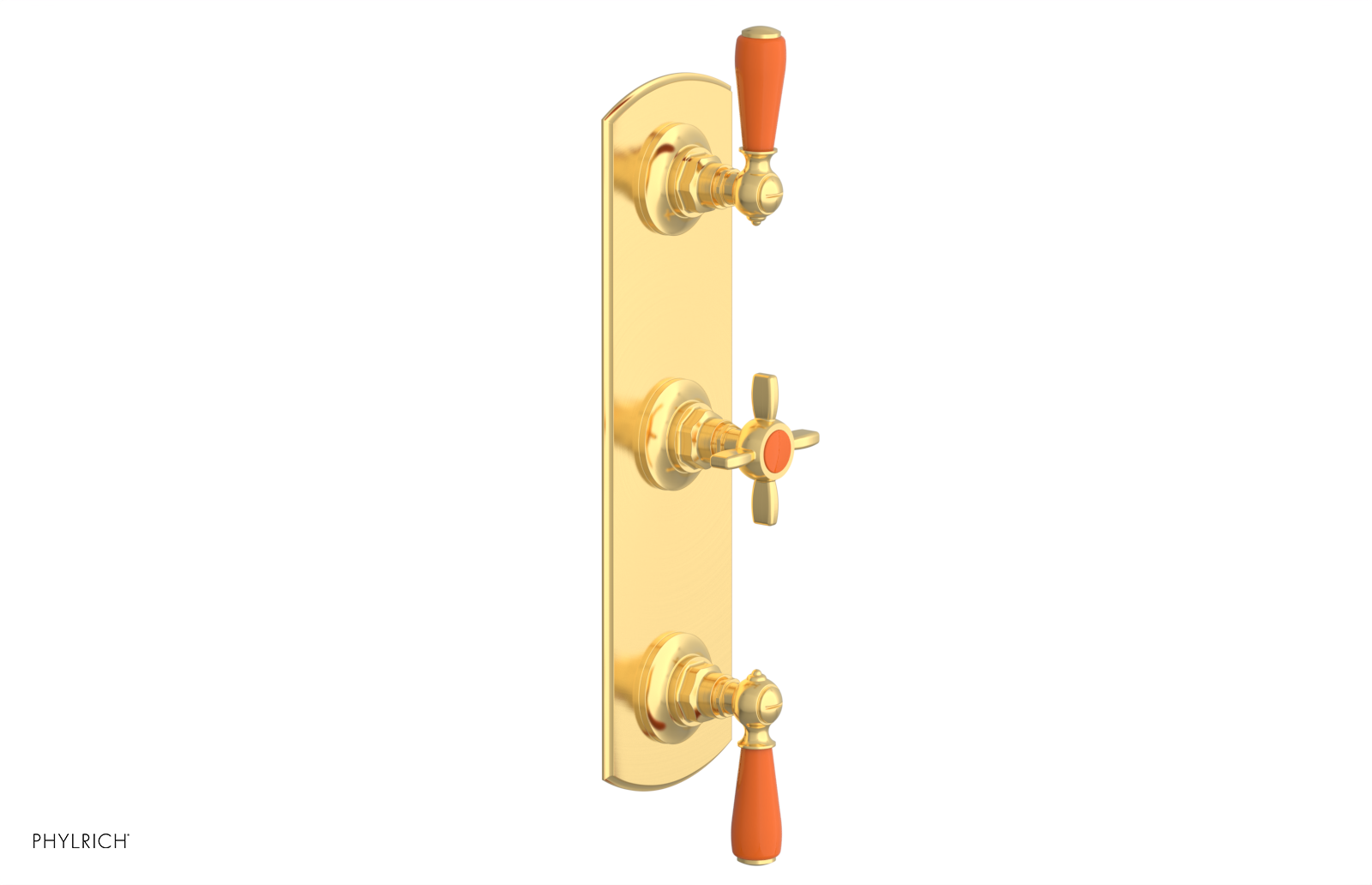 Jamestown Thermostatic Shower Valve with Dual Volume Control - Orange Accent Trim - Perfect for Modern Bathroom Renovations & Spa-Like Showers