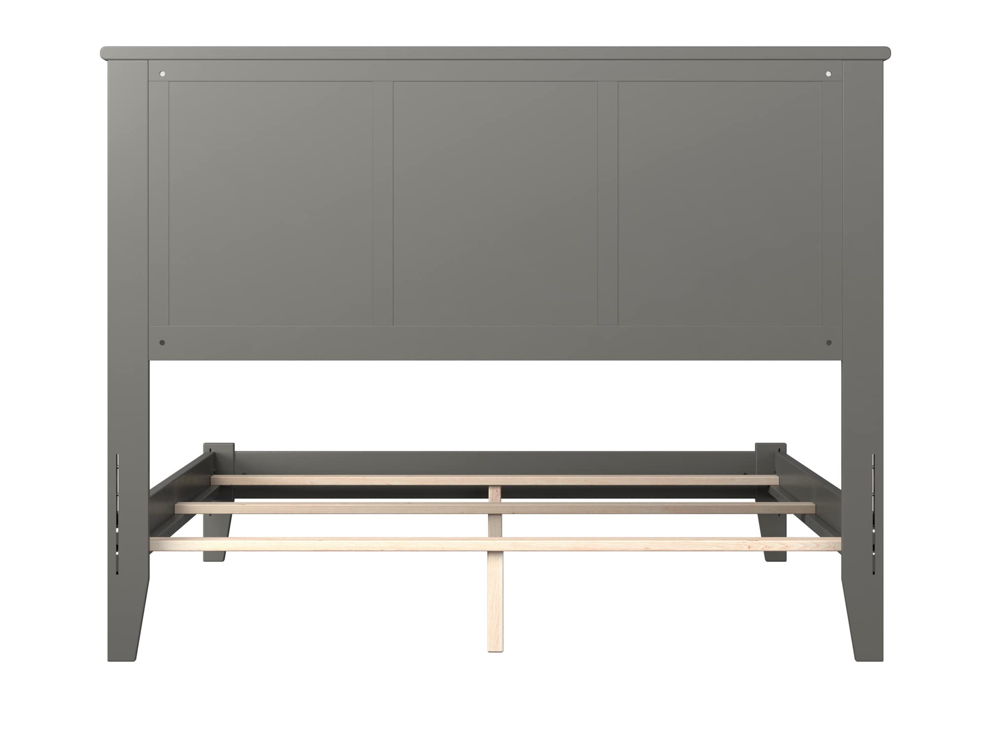 AFI Madison Full Size Foundation Bed Frame with USB Charging Ports, Grey - Sturdy Support for Mattresses, Perfect for Bedrooms, Guest Rooms & Dorms