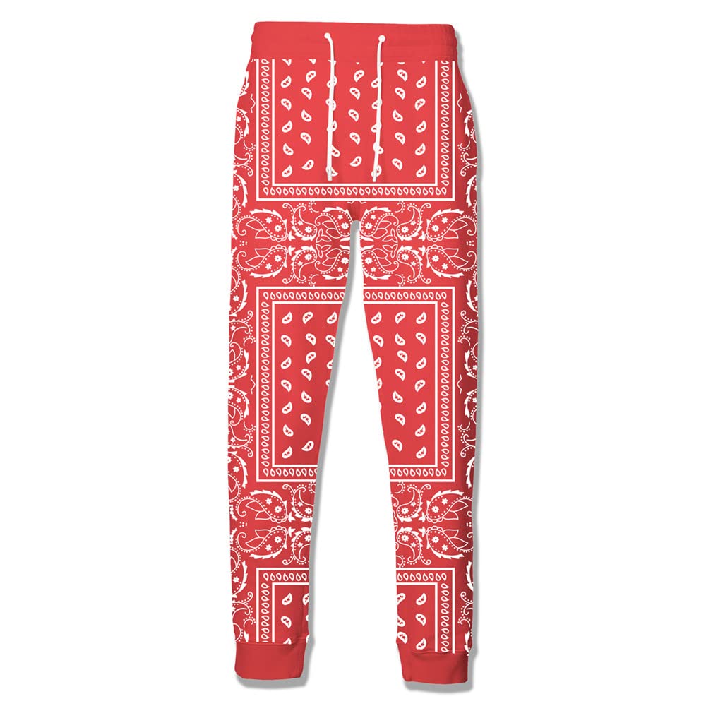 **LuckinWhale Bandana Hoodies for Men & Women - Blue, Red, Black Hip Hop Streetwear Hoodie & Pants Set - Trendy Unisex Fashion for Concerts, Street Style & Casual Wear**