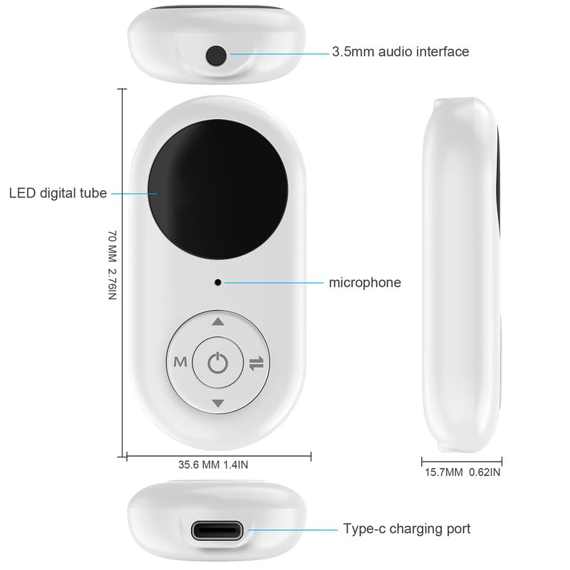 5.3 Bluetooth Audio Transmitter & Receiver for Airplanes - Wireless Adapter for Headphones with 3.5mm Aux Jack, Low Latency Dual Link, LED Display - Perfect for Air Travel, Gym Equipment, TVs & Gaming Consoles