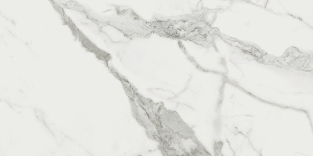 12 x 24 Inch Mayfair Statuario Venato Polished Rectified Glazed Porcelain Tile - Premium White Marble Look Floor & Wall Tile for Bathroom, Kitchen & Living Room Renovation