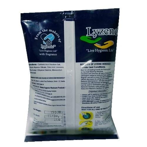 LYZENE Advanced Descaler Washing Machine Deep Cleaner Powder - Removes Limescale & Odors (Pack of 4) - Perfect for HE, Front Load & Top Load Washers - Keep Your Laundry Fresh & Appliances Running Smoothly