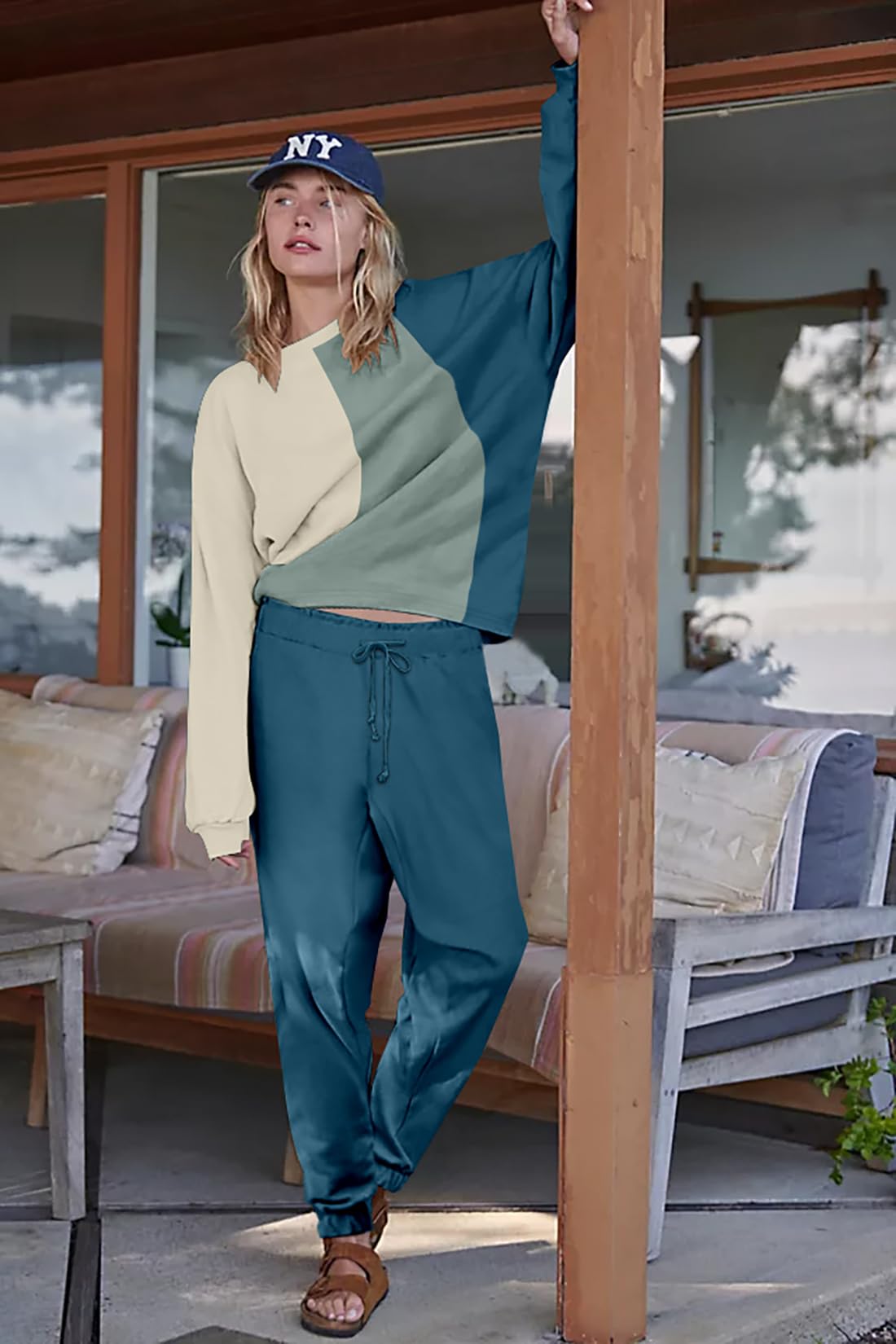 ETCYY Women's 2-Piece Lounge Set - Soft Sweatsuit Outfit with Long Pants for Yoga, Workout & Home Relaxation | Comfortable Loungewear & Athletic Tracksuit for Casual Wear