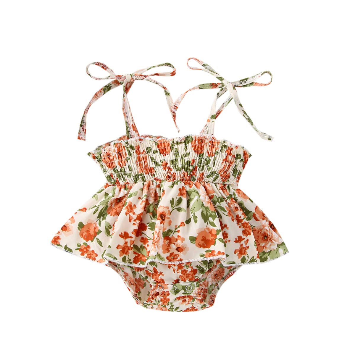 Newborn Baby Girl Sleeveless Halter Romper with Frill & Headband - Summer One-Piece Jumpsuit Outfit for Photoshoots, Beach Trips & Special Occasions