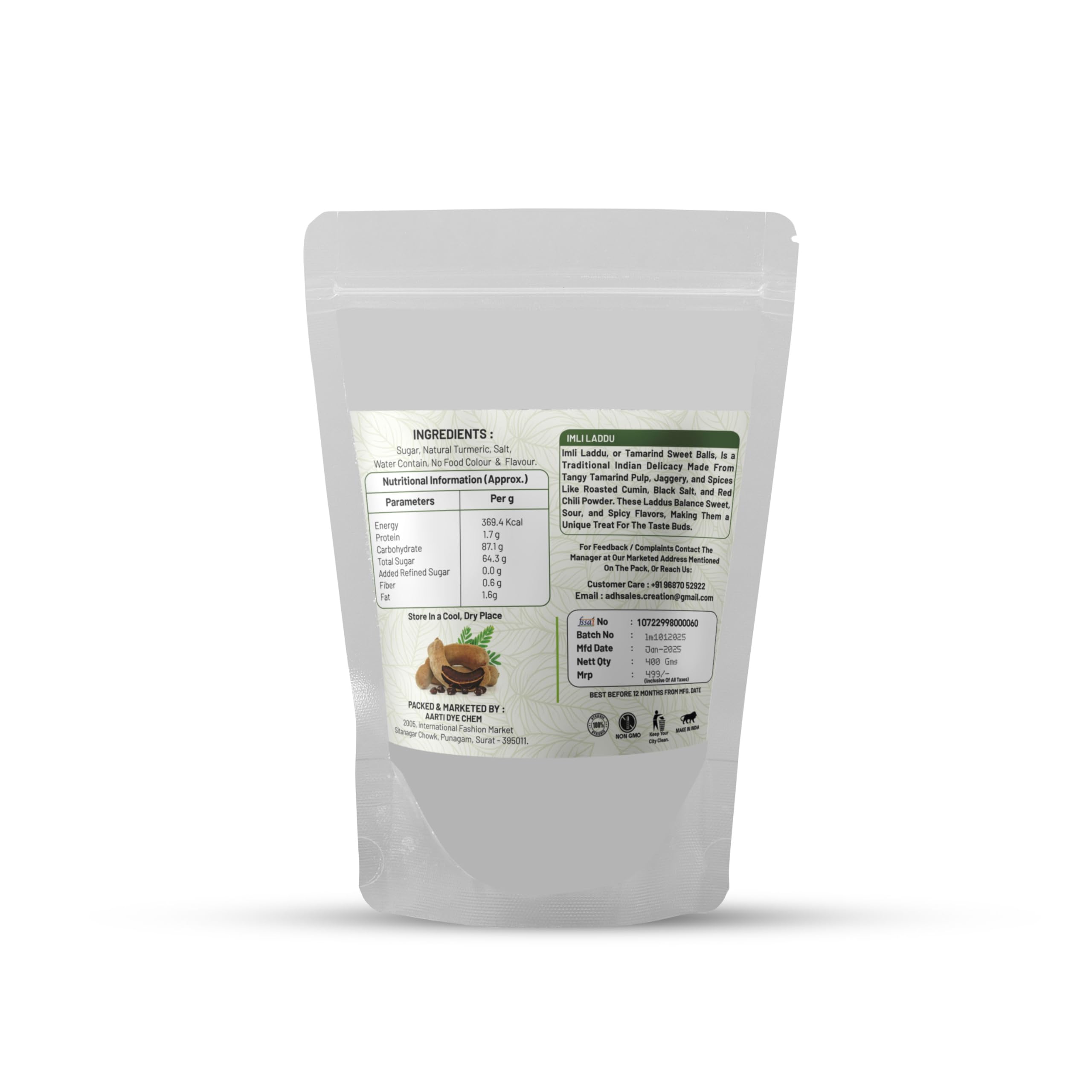 Organic Tamarind Candy - 100% Natural Grape Imali Chocolate Laddu, Sweet & Sour Khatti Methi Imli | Perfect for Snacking, Gifting & Indian Festivals