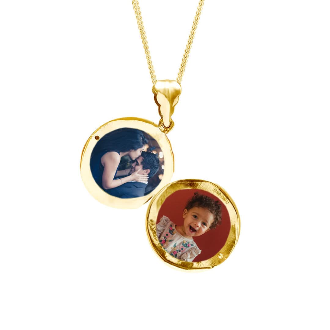 Men's Gold Round Locket Necklace - Vintage Photo Pendant for Gifts, Anniversaries & Special Occasions | Perfect for Valentine's Day, Weddings & Keepsakes
