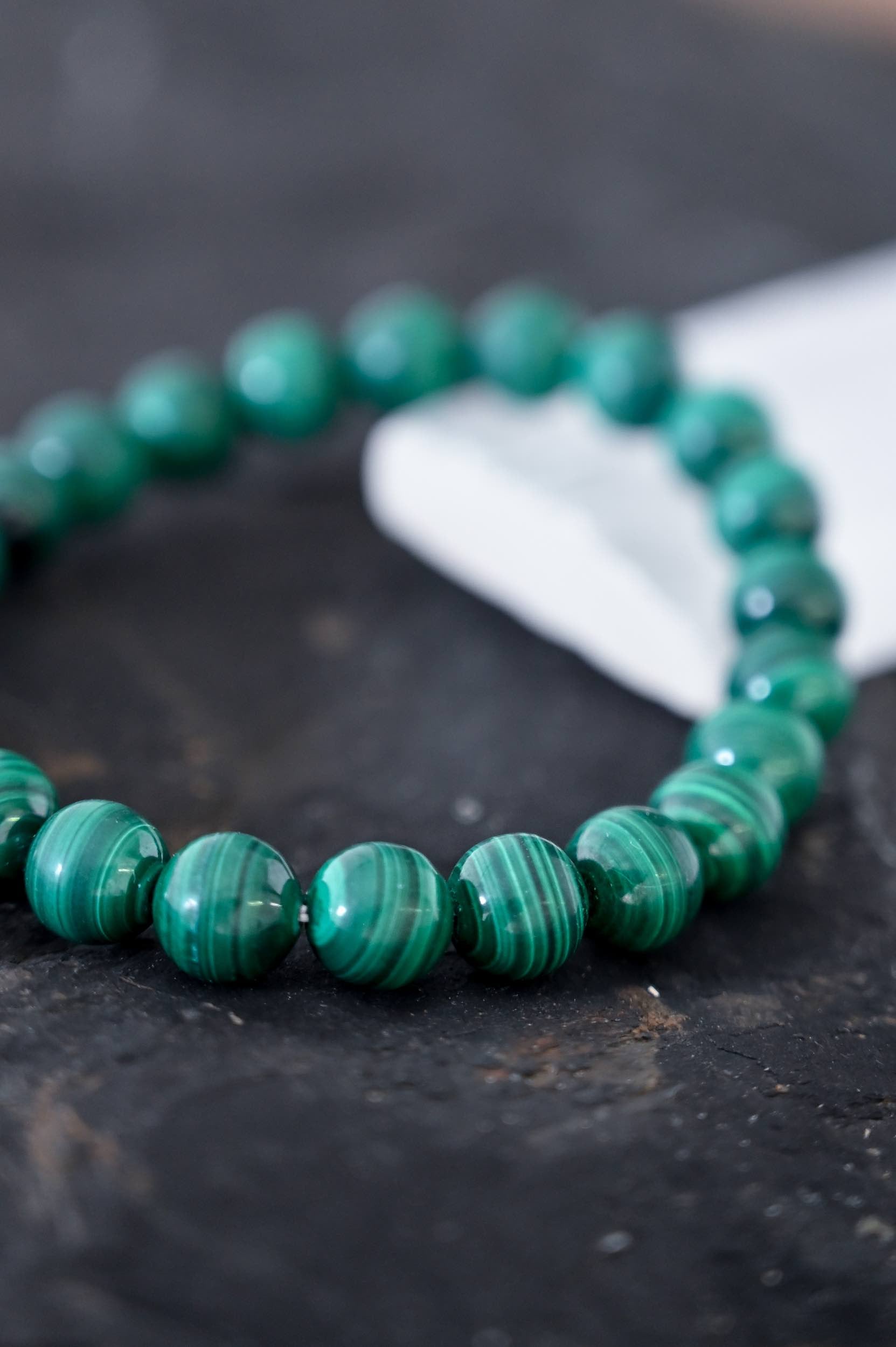 Natural Malachite Healing Bracelet for Women - Handmade Adjustable Beaded Stretch Band for Positive Energy & Protection | Perfect for Meditation, Yoga & Spiritual Wellness