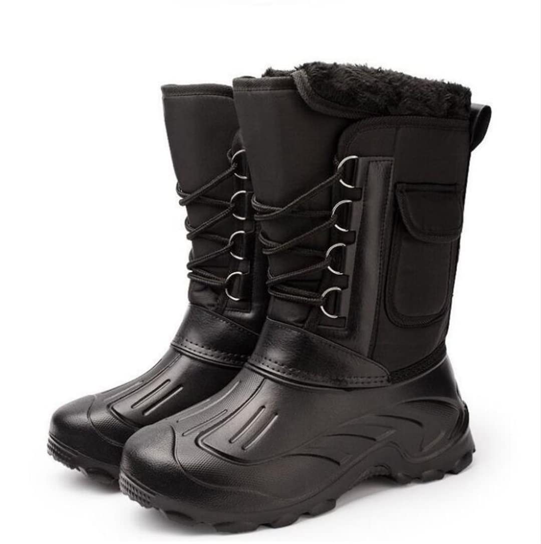 Men's Waterproof Winter Hiking Boots - Ultra Lightweight Thermal Snow Boots for Outdoor Trekking, Fishing & Hunting | Warm Wool Liner for Cold Weather Adventures