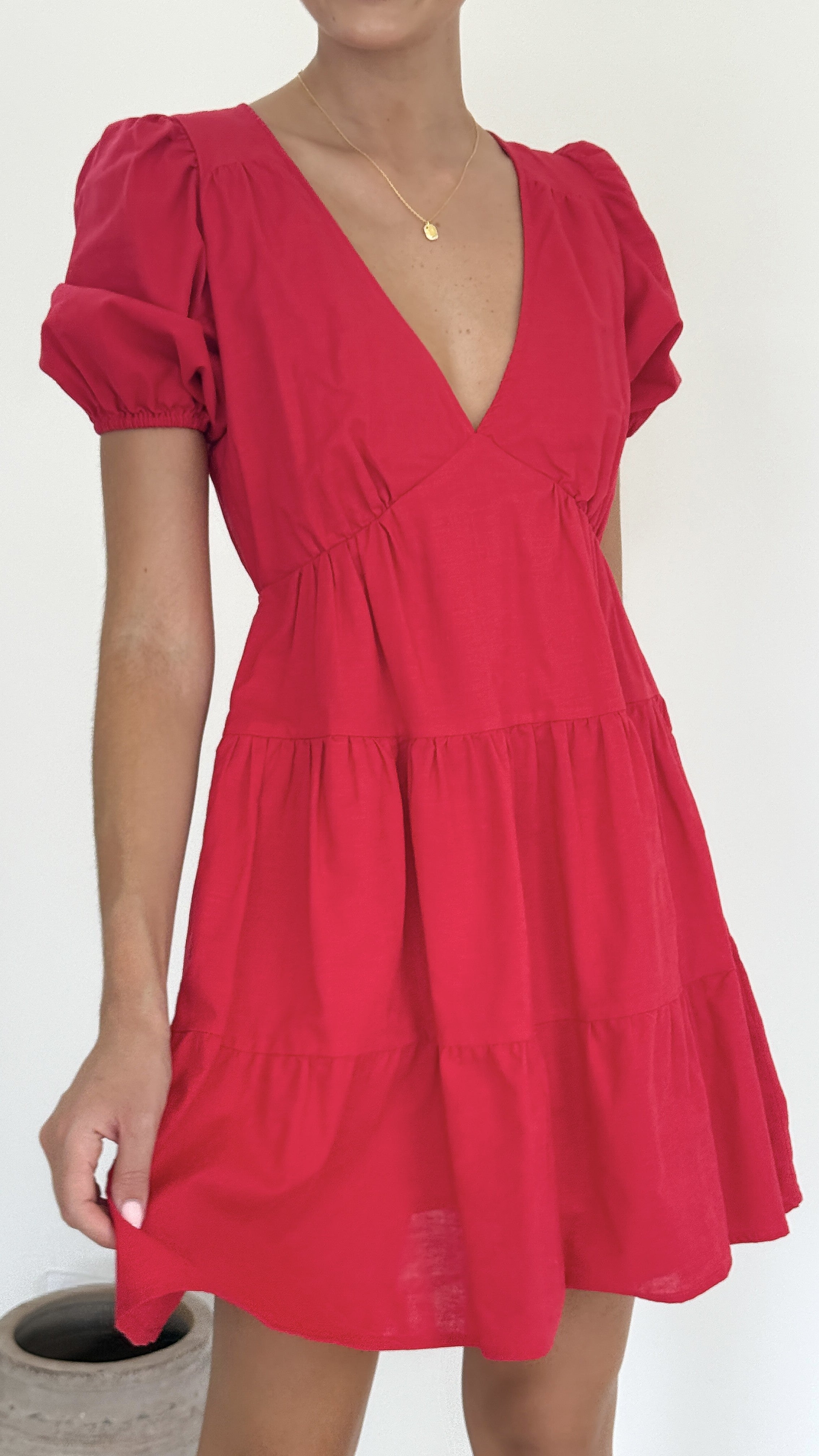 Billie Mini Dress in Red - Flirty & Stylish Summer Party Outfit for Women | Perfect for Dates, Cocktails & Beach Vacations