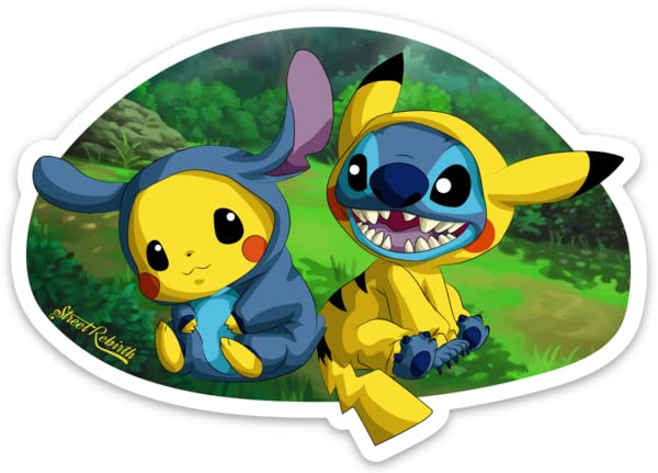 Cute Anime Mashup Stickers - Waterproof Vinyl Decals for Laptop, Hydro Bottle & Car - Funny 90s Style Stickers for Gifts, DIY Crafts & Personalization