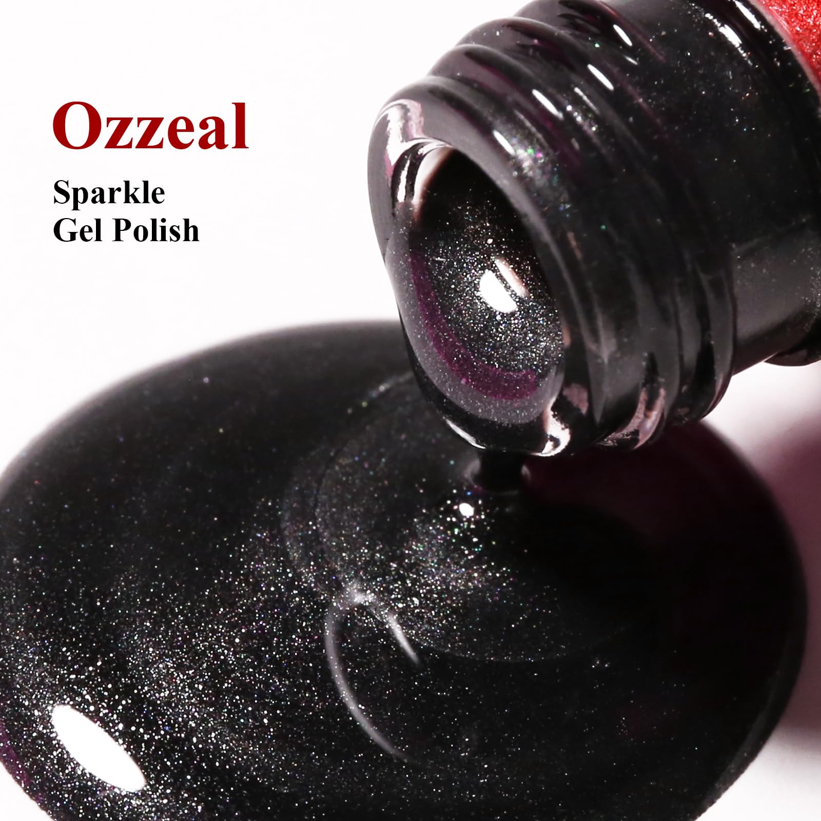 Black Glitter Pearl Gel Nail Polish - 15ML Sparkle Shimmer Nail Art Kit for DIY Manicure & Professional Salon Use | Perfect for Parties, Weddings, and Special Occasions