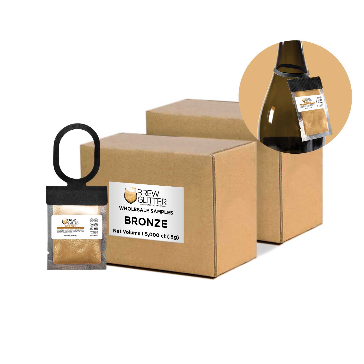 Bronze Brew Glitter® Necker Scarf - Bulk Wholesale for Women & Men | Perfect for Festivals, Parties, and Fashion Accessories