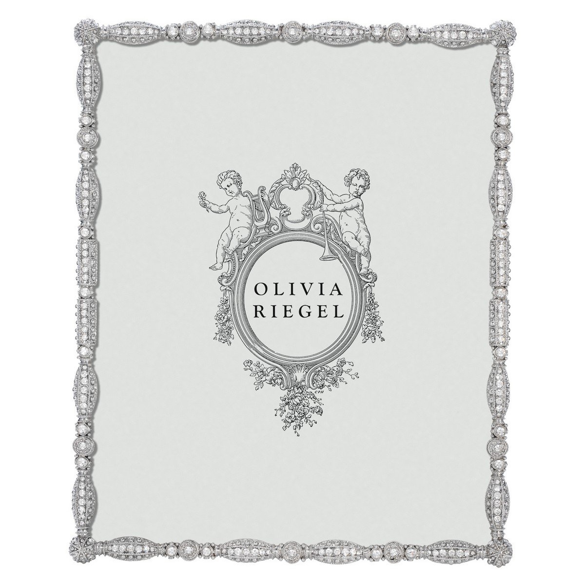 Olivia Riegel Asbury 8x10 Inch Jeweled Photo Frame - Elegant Home Decor for Wall or Tabletop Display - Perfect for Weddings, Anniversaries & Gifts (Includes Gift Box)