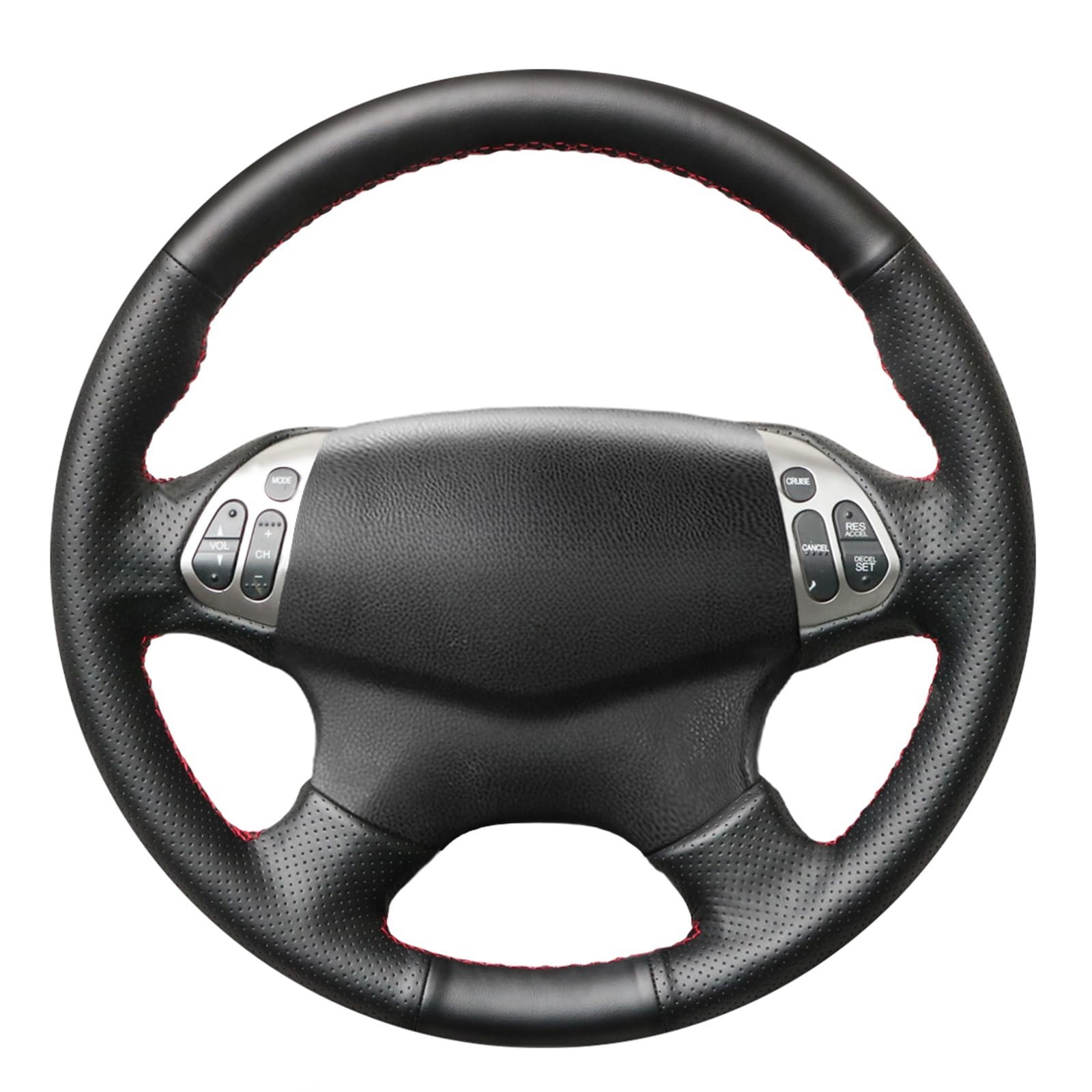 MEWANT Custom Hand-Sewn DIY Genuine Leather Perforated Steering Wheel Cover for Acura TL 2004-2006 - Premium Car Steering Wrap for Enhanced Grip & Comfort - Perfect for Daily Commute & Road Trips