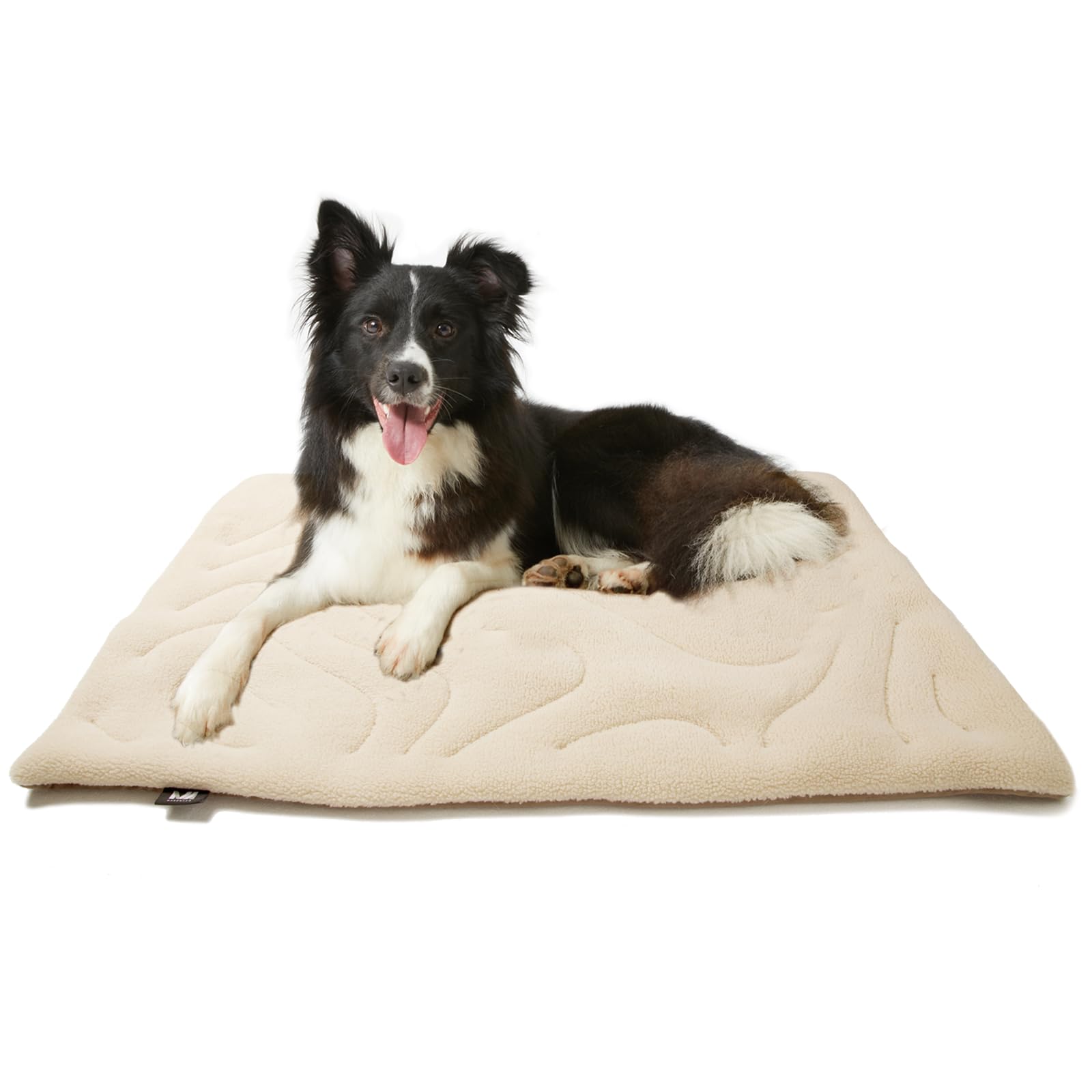 Machine Washable & Waterproof Dog Crate Pad - Reversible Kennel Bed for Medium/Large Dogs, Cage Cushion in Beige | Perfect for Crates, Travel & Home Comfort