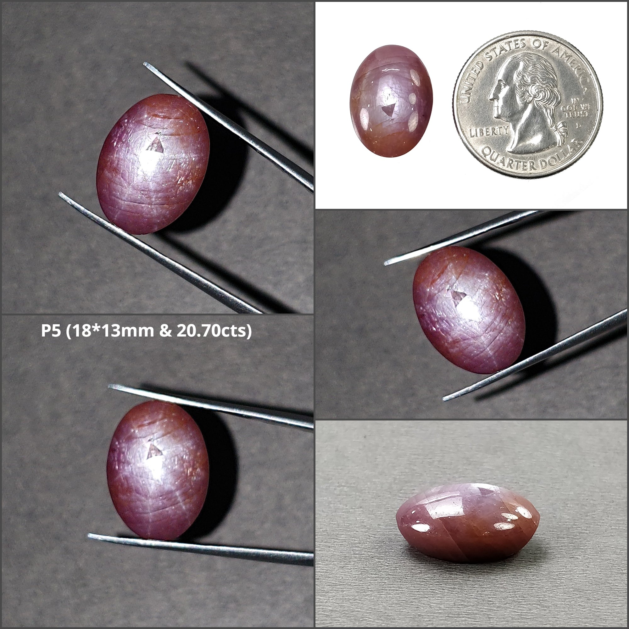Natural Untreated African Pink Star Sapphire Cabochon - Rare 6-Ray Star Oval Gemstone for Jewelry Making & Collectors | Perfect for Rings, Pendants & Healing Crystals