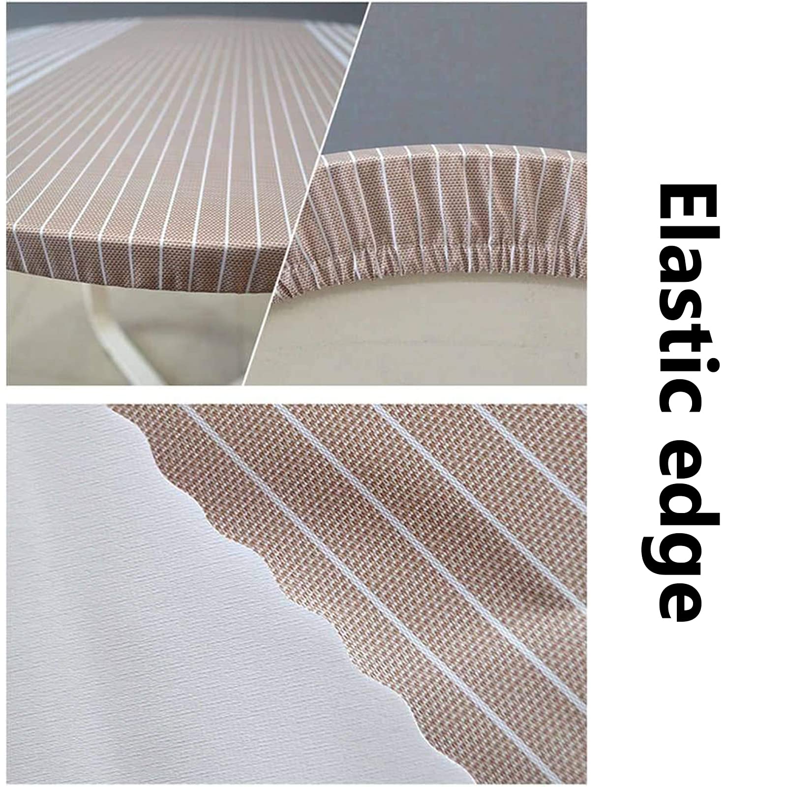 Waterproof Round Vinyl Tablecloth with Elastic Edge - Non-Slip Wrinkle-Free Table Cover for Outdoor Small Tables (20 Inch/50cm) - Perfect for Patio, Kitchen, Dining Room & Picnic Use