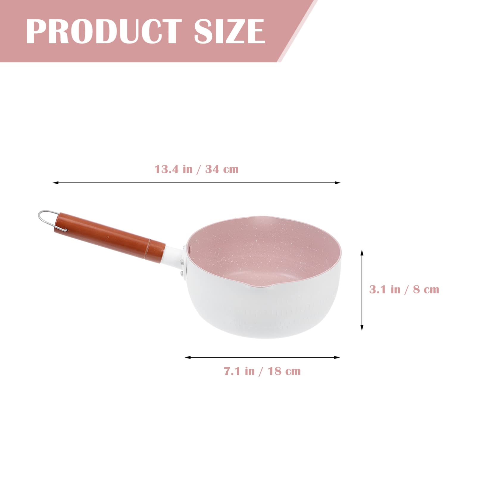 Hemoton Aluminum Snow Pan with Handle - 3QT Saucepan for Soup, Baby Food & Cooking - Non-Stick Stockpot for Kitchen, Complementary Food & Meal Prep - Perfect for Home, Restaurant & Camping Use