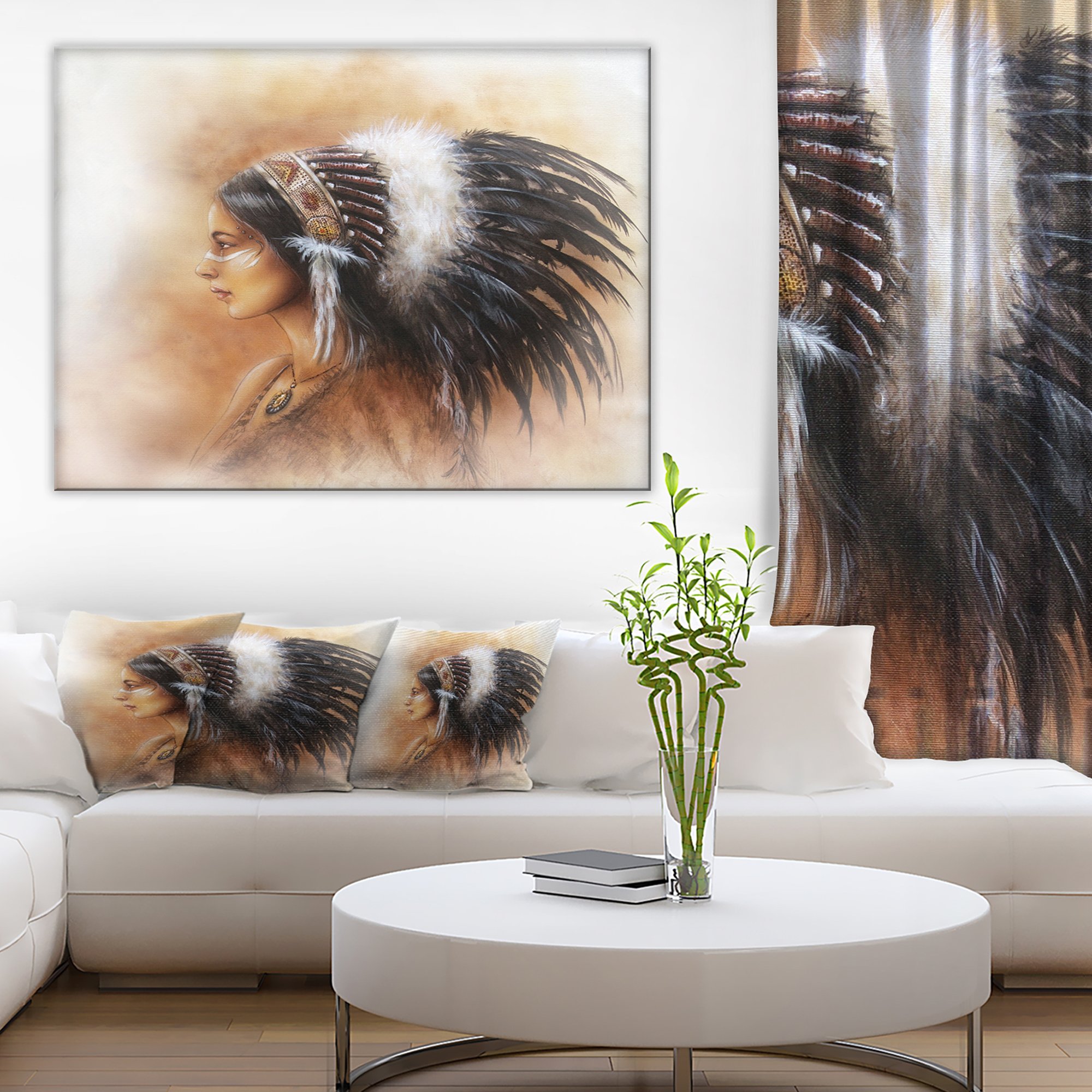 Beautiful Indian Woman in Traditional Saree - Handmade Canvas Wall Art Painting - Perfect for Home Decor, Living Room, Bedroom & Office