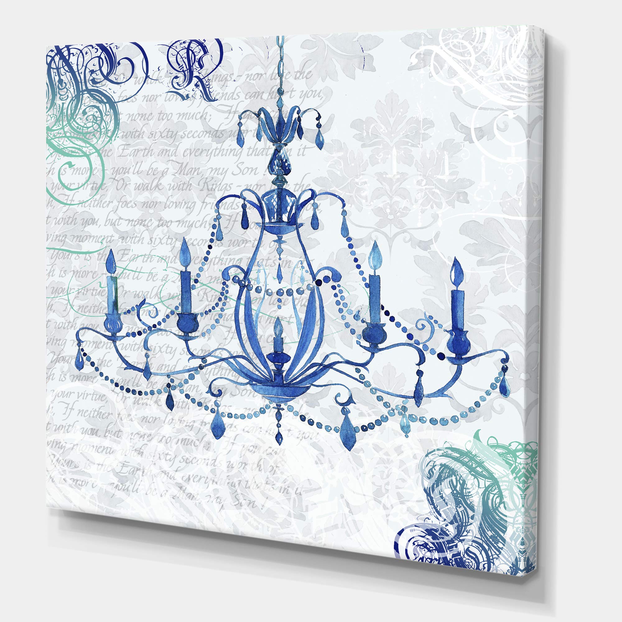 DESIGN ART 'Chandelier I' Premium Canvas Wall Art Print - Modern Home Decor for Living Room, Bedroom & Office