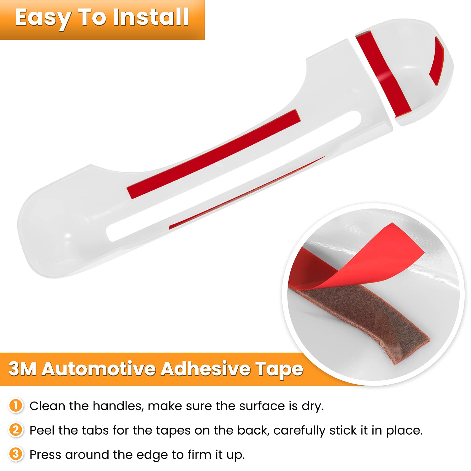 Jeep Wrangler Door Handle Covers 2018-2024 - White 5PCS for JL/JLU Models - Exterior Protection Upgrade