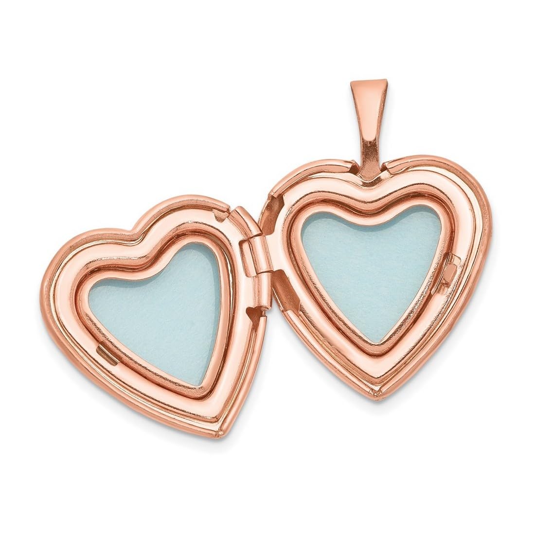 15mm 925 Sterling Silver Rose Gold Plated Heart Photo Locket Pendant Necklace for Women - Elegant Polished & Satin Dual Finish, Perfect for Valentine's Day Gifts, Anniversary Presents & Everyday Wear