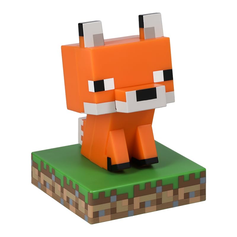 Official Minecraft Fox LED Desk Lamp - Licensed Gaming Room Decor for Kids & Teens, Night Light for Bedroom & Playroom | Perfect Gift for Gamers & Minecraft Fans