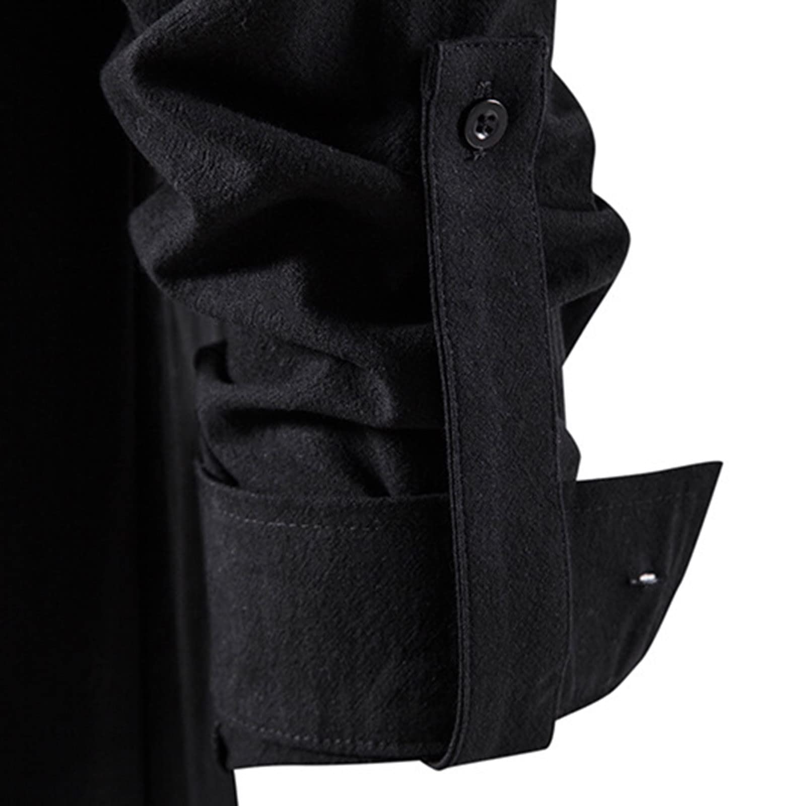 Premium Men's Dress Shirts - Solid Color Stand Collar Long Sleeve Loose Fit Elegant Blouse Top | Formal Office Wear & Business Casual Outfits