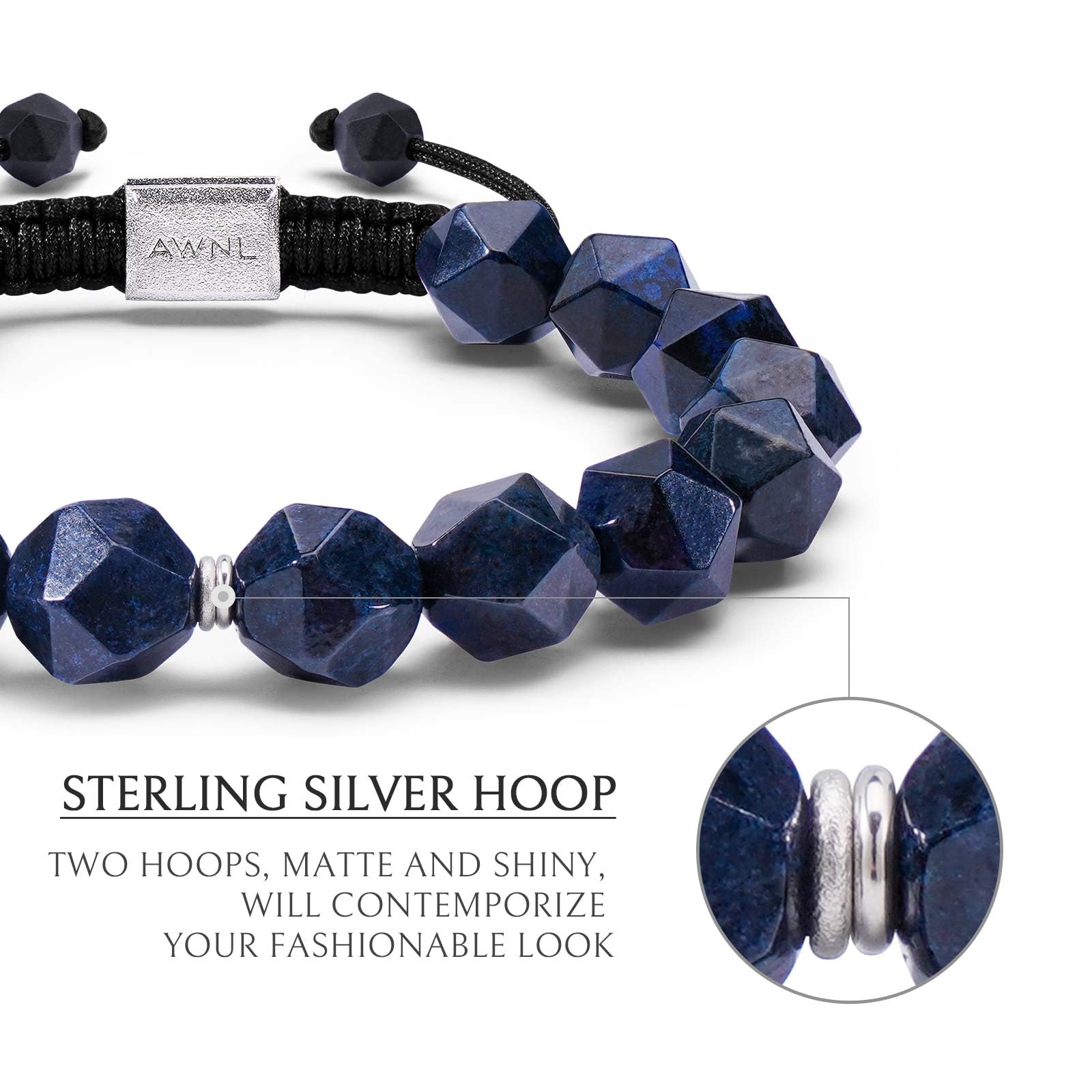 10mm Natural Stone Beaded Bracelet for Men with Sterling Silver Closure - Handmade Braided Beaded Bracelet - Spiritual Healing Jewelry Gift for Boyfriend, Husband, Father - Perfect for Yoga, Meditation & Daily Wear