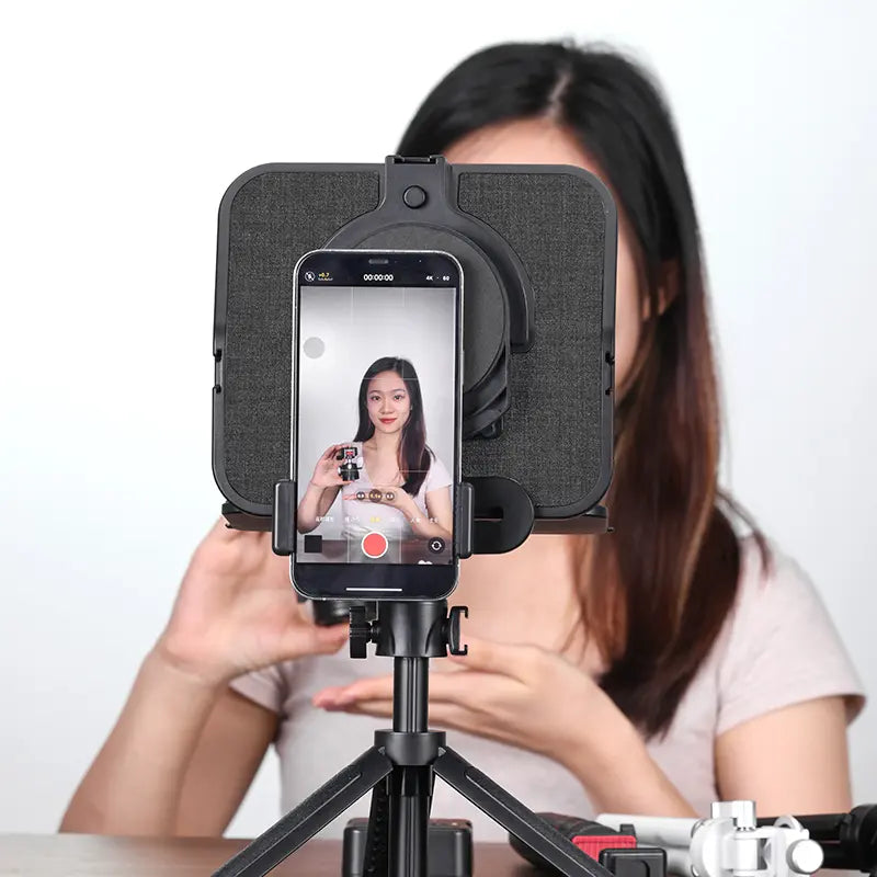 Ulanzi RT02 Universal Teleprompter for Tablets & Smartphones - 10-12 Inch Screen Compatible with Remote Control (R004GBB1) - Perfect for Video Recording, Live Streaming & Content Creation