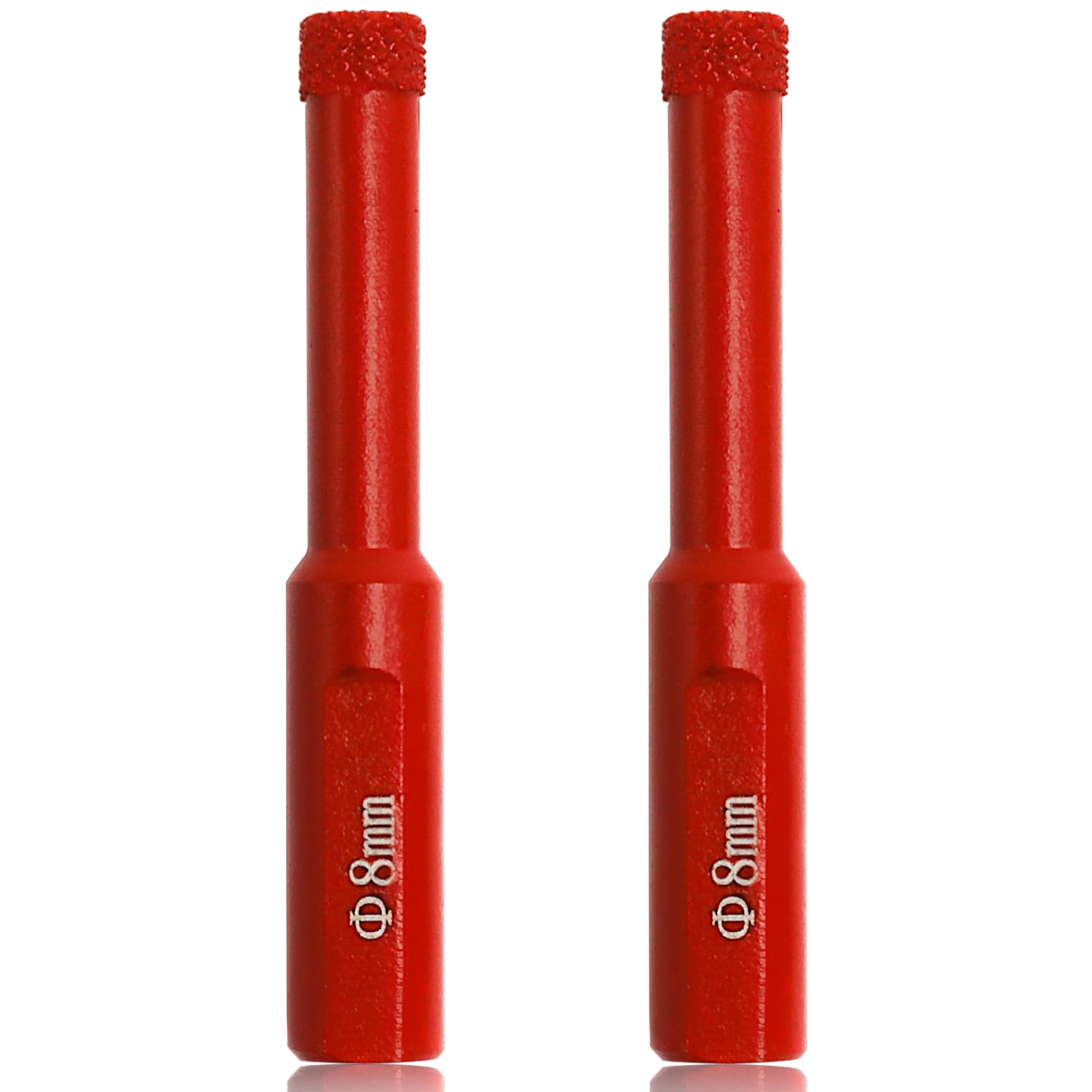 Diamond Drill Bits for Tile, Ceramic & Porcelain - 2 Pack 5/16'' (8mm) Triangle Shank - Professional Stone Drilling Tools - Perfect for Bathroom Renovation, DIY Projects & Masonry Work