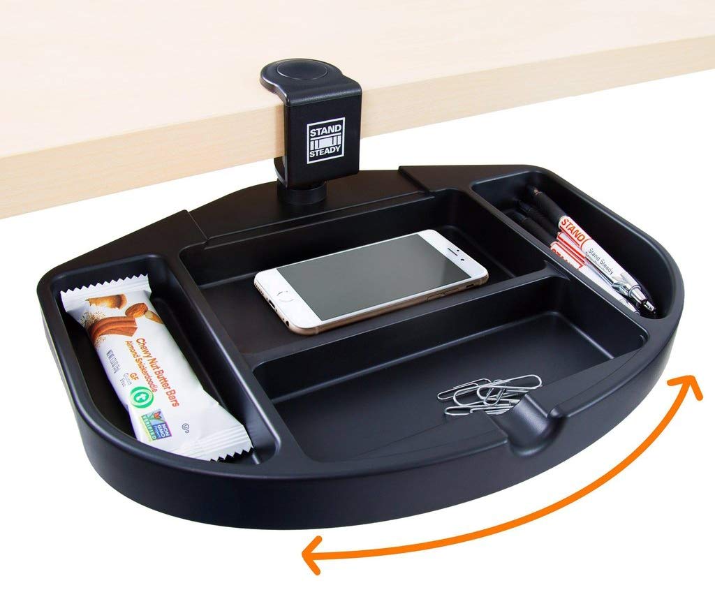 Stand Steady Desk Potato - Clamp-On Swivel Pencil Drawer & Organizer | Under Desk Storage for Pens, Pencils, Markers & Office Supplies | Perfect for Home Office, Study Desk & Workspace Organization