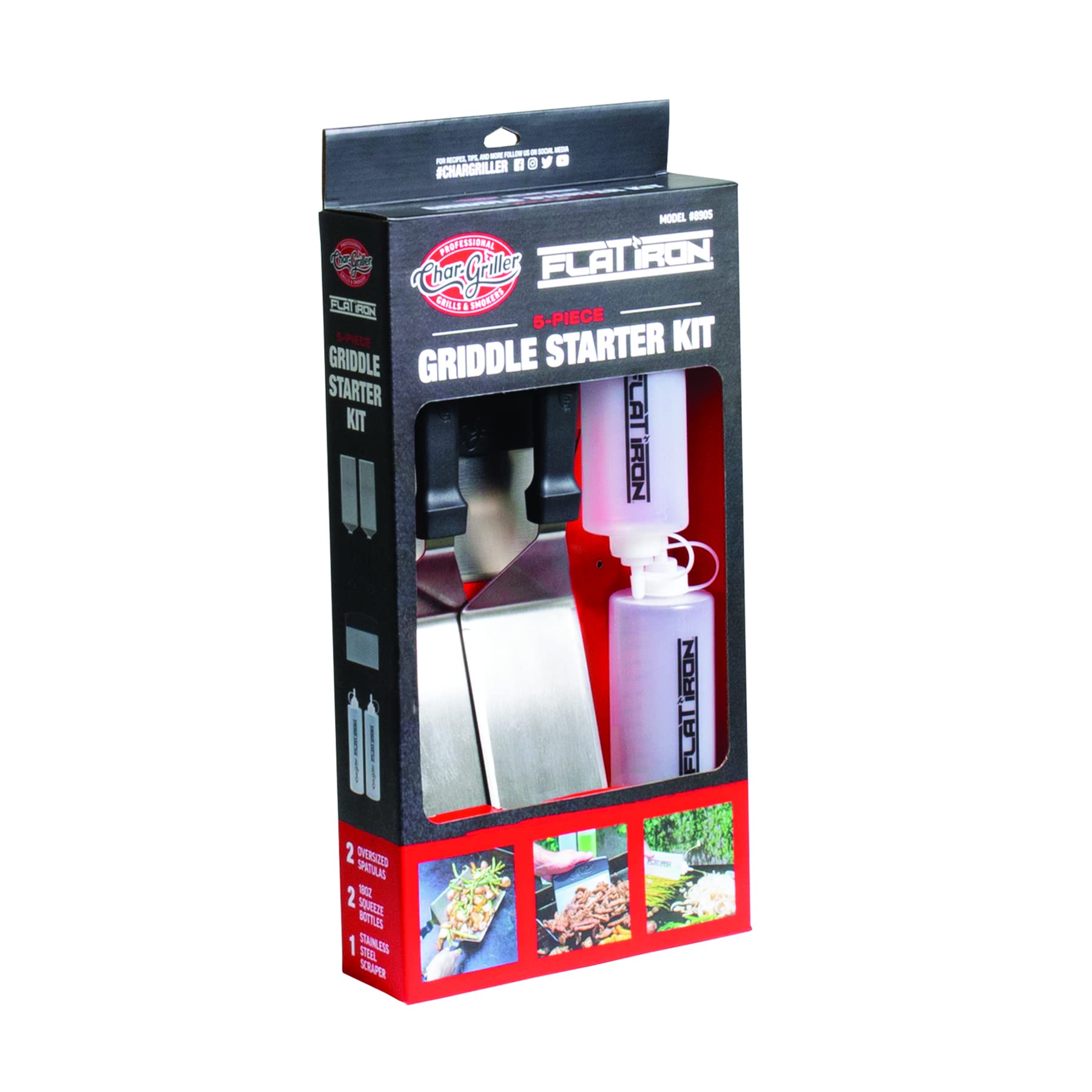 Char-Griller 8905 Stainless Steel Griddle Accessory Kit for Outdoor Grilling - Perfect for BBQ, Camping & Backyard Cooking