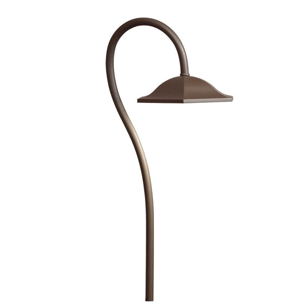 Kichler 15807AZT30R LED 3000K Shepherd's Crook Path Light - Textured Architectural Bronze Outdoor Lighting for Garden, Walkway & Landscape | Weather-Resistant & Energy-Efficient