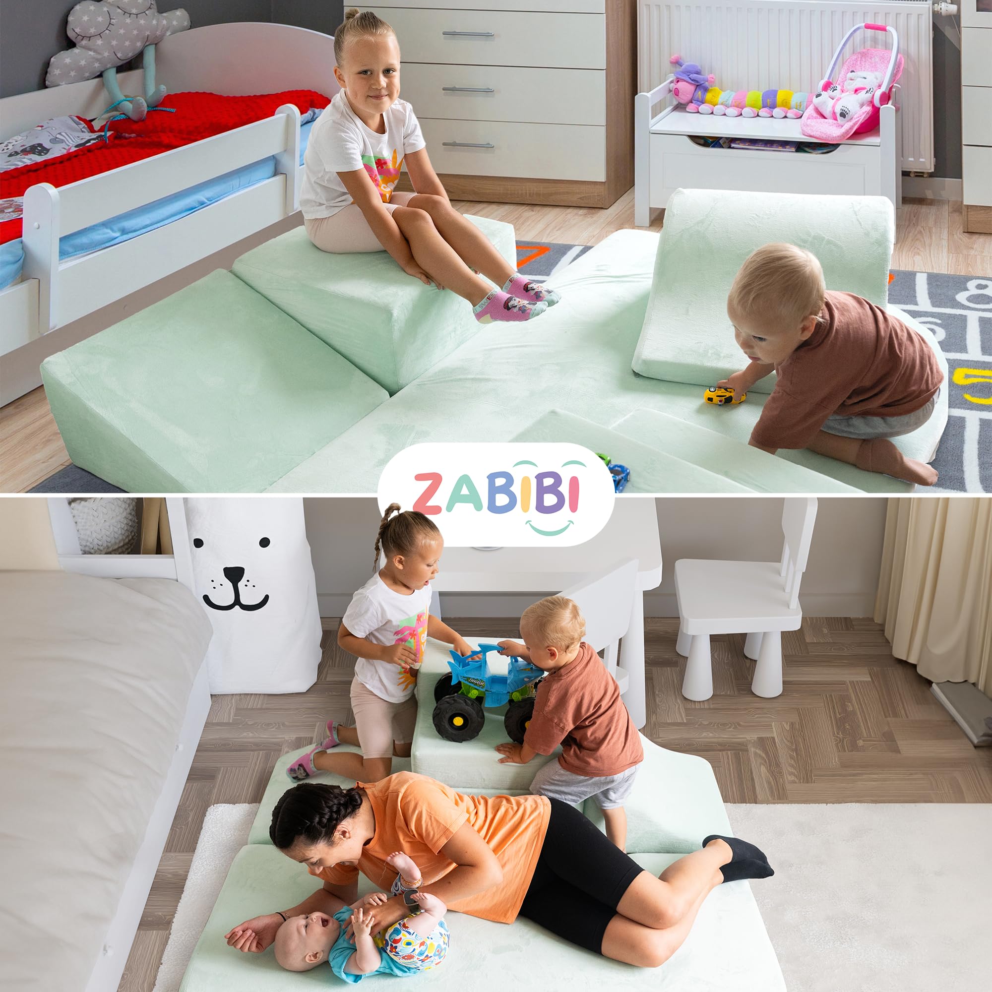 Foam Climbing Blocks for Toddlers - 5 Piece Soft Play Set for Crawling & Climbing - Non-Slip Baby Gym Toys with Washable Cover - Indoor Play Equipment for Toddler Development & Sensory Play
