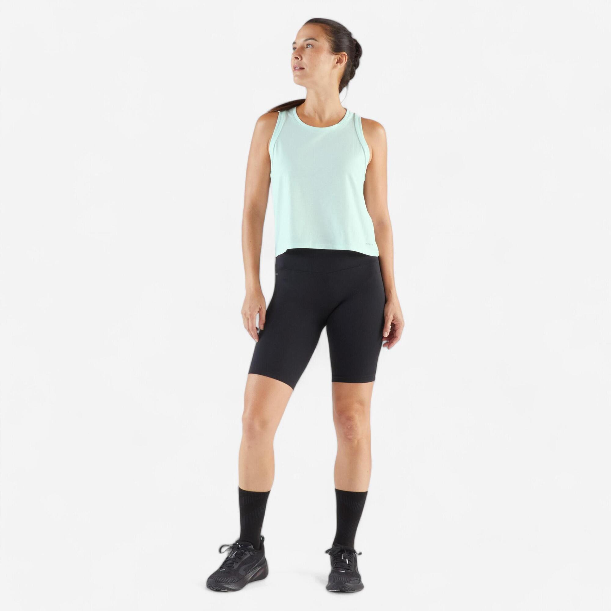 Kiprun Run 500 Women's Cropped Running Tank Top - Lightweight Breathable Workout Shirt for Running, Yoga & Gym - Perfect for Summer Training & Outdoor Activities