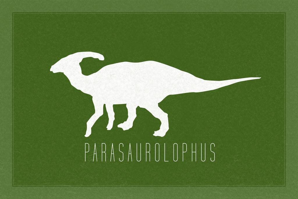 Parasaurolophus Dinosaur Poster - Green Dino Wall Art for Kids Room Decor, 24x16 Inch - Perfect for Bedroom, Playroom & Classroom Decorations | Dinosaur Themed Wall Prints for Boys & Girls