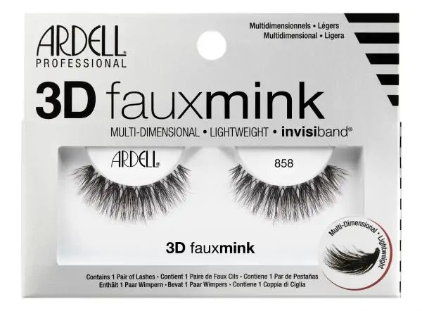 Ardell 3D Faux Mink Strip Lashes 858 - Natural Looking False Eyelashes for Everyday Wear & Special Occasions