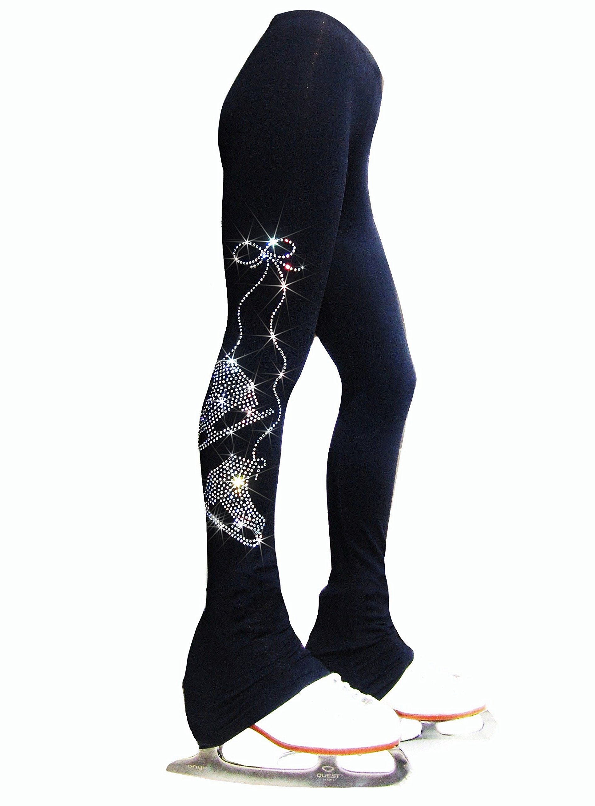 Polartec Ice Fire Figure Skating Pants with Rhinestone Design - Includes Matching Skates | Warm & Stylish Performance Wear for Competitions & Practice