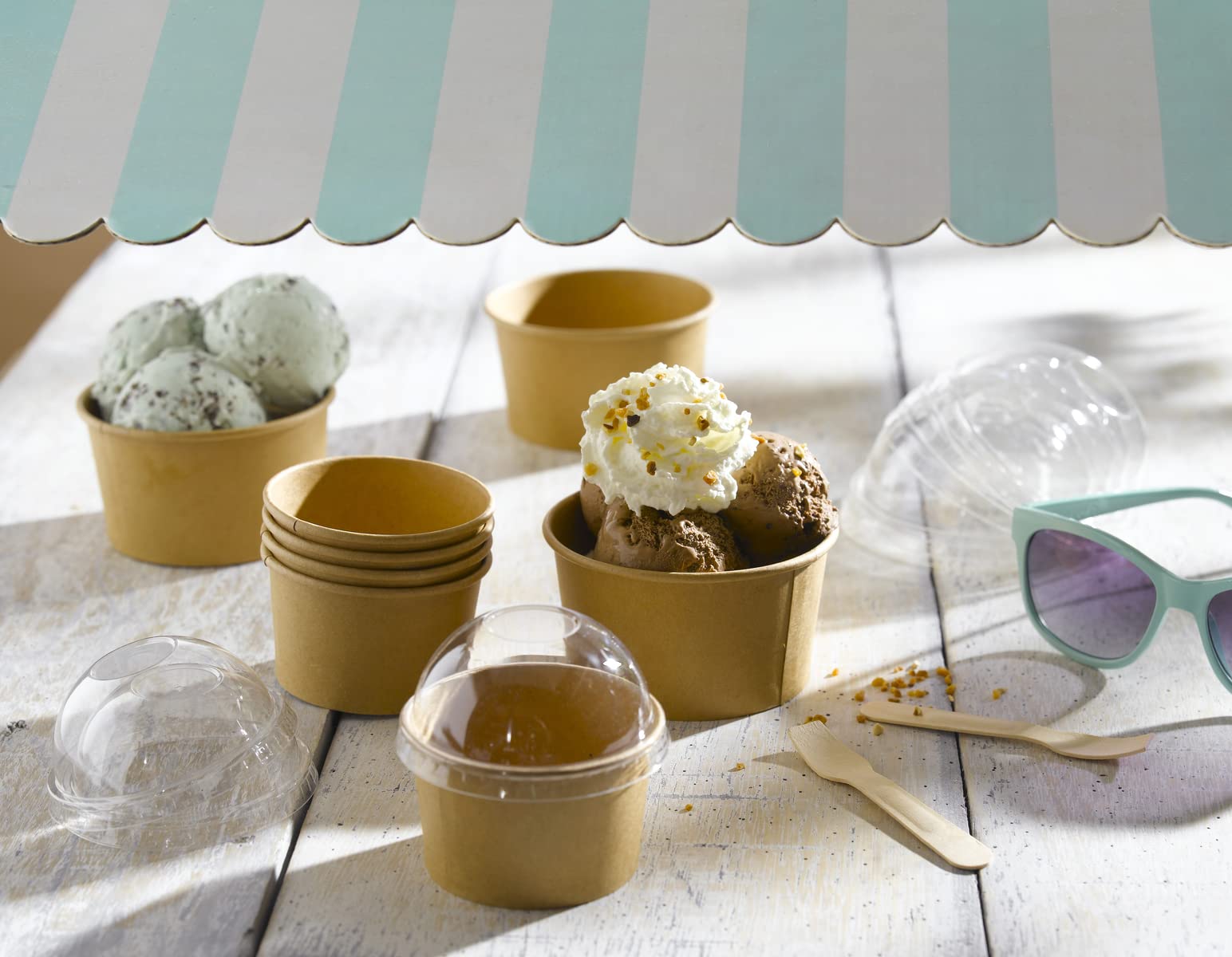 PacknWood Mini Wooden Ice Cream Spoons - 3 Inch Disposable Wooden Tasting Spoons for Parties, Picnics, Dinner & Dessert Sampling - Bulk Pack of 10,000 pcs - Perfect for Ice Cream Shops, Catering Events & Food Tasting Stations