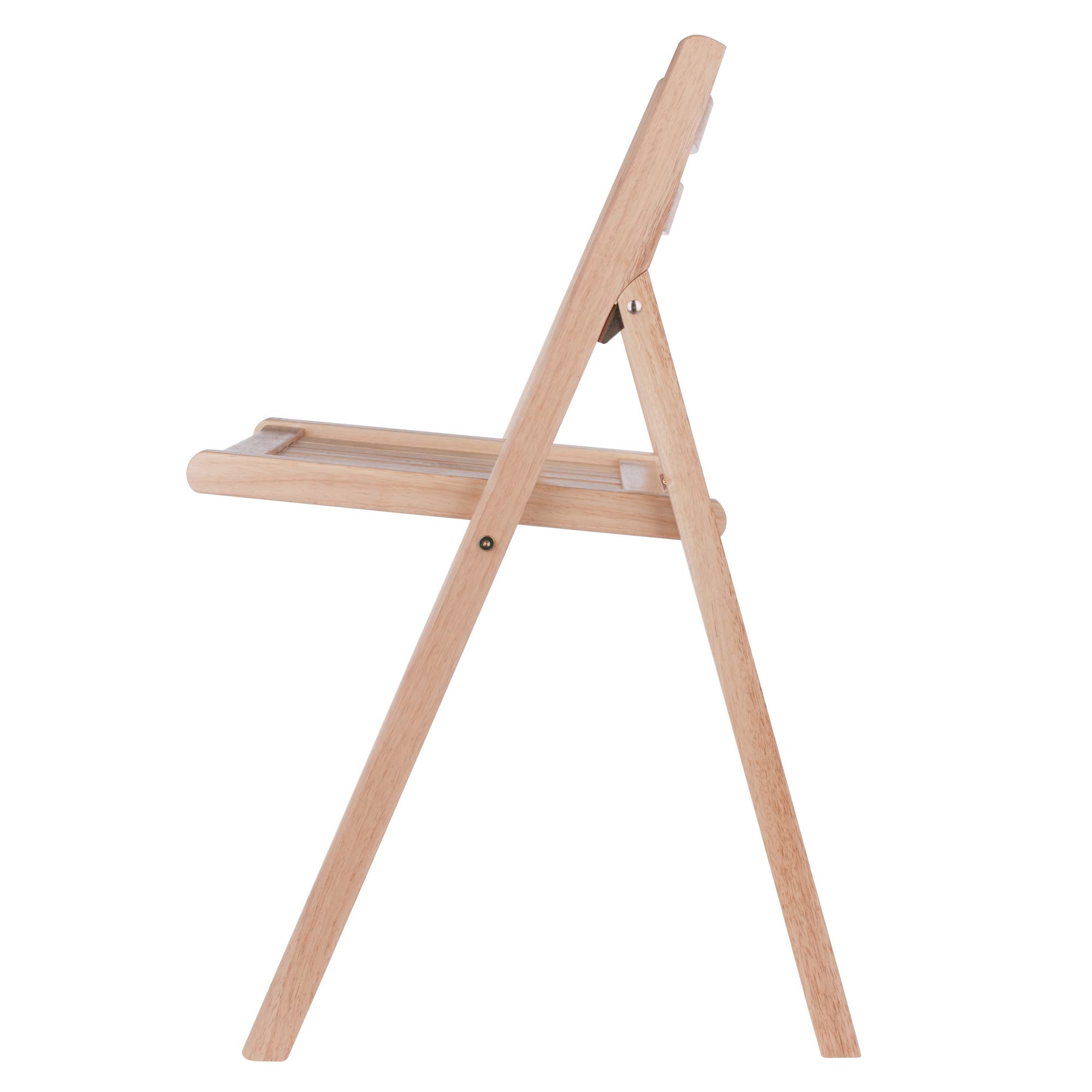 Robin 4-Piece Folding Chair Set - Natural Wood Finish, Space-Saving Stackable Design for Indoor/Outdoor Use - Perfect for Dining, Patio, Camping & Events (Set of 4)