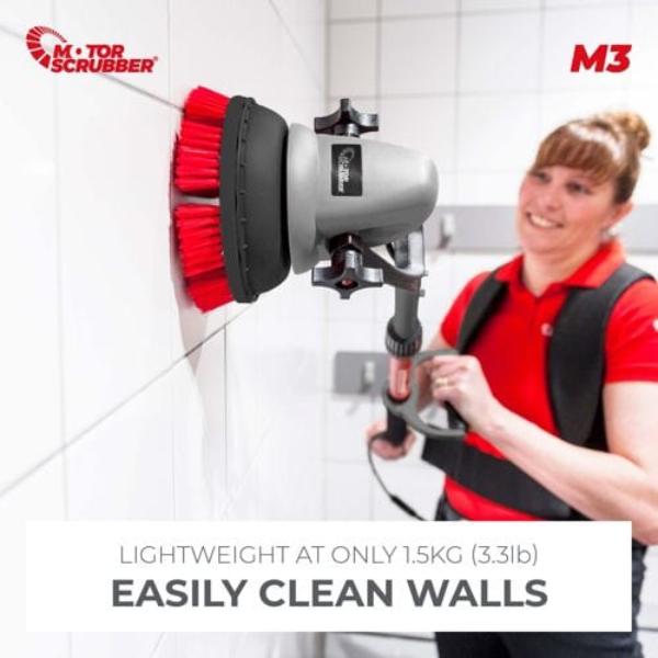 M3 MotorScrubber Cordless Powerful Lightweight Floor Scrubber - Heavy Duty Cleaning for Hardwood, Tile & Vinyl Floors - Perfect for Home, Office & Commercial Use