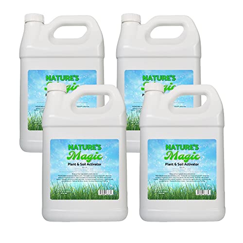 Nature’s Magic Plant & Soil Activator - Organic Liquid Kelp Seaweed & Humic Acid Blend - Non-Toxic Soil Conditioner for Lawns & Gardens - Pet-Safe 4 Gallon Bundle - Perfect for Organic Gardening, Lawn Care & Houseplants